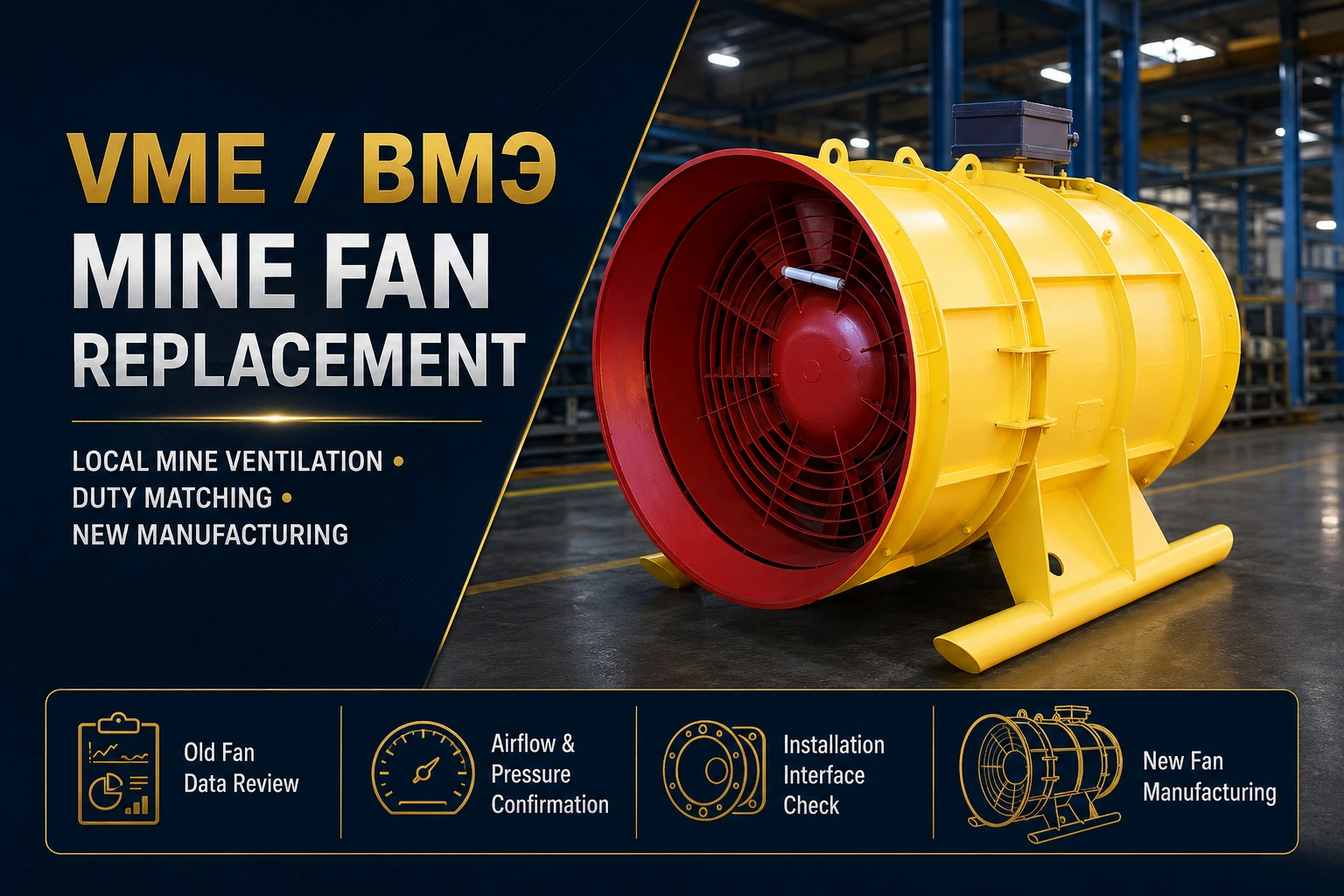 VME VME mine ventilation fan replacement axial fan solution